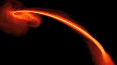 Simulation of black hole flare (click for 338KB version)